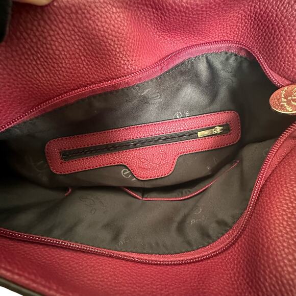 Acqua di Perla Burgundy Shoulder Hobo Bag - Studded Design - Picture 10 of 12